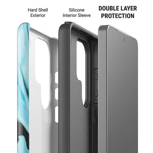 Aqua Blue Marble Ink Galaxy S26 Ultra Impact Case