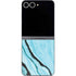 Aqua Blue Marble Ink Galaxy Z Flip6 Skin