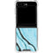 Aqua Blue Marble Ink Galaxy Z Flip6 Clear Case