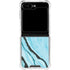 Aqua Blue Marble Ink Galaxy Z Flip6 Clear Case