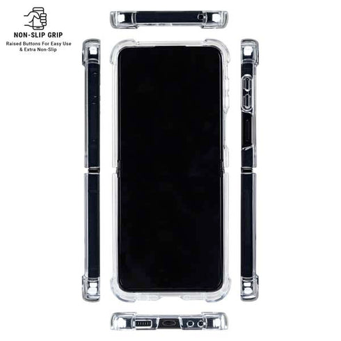Aqua Blue Marble Ink Galaxy Z Flip6 Clear Case