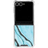 Aqua Blue Marble Ink Galaxy Z Flip7 Clear Case