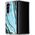 Aqua Blue Marble Ink Galaxy Z Fold5 5G Clear Case