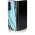Aqua Blue Marble Ink Galaxy Z Fold5 5G Skin