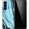 Aqua Blue Marble Ink Galaxy Z Fold5 5G Skin