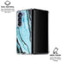 Aqua Blue Marble Ink Galaxy Z Fold6 Clear Case