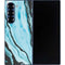 Aqua Blue Marble Ink Galaxy Z Fold6 Skin