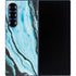 Aqua Blue Marble Ink Galaxy Z Fold6 Skin