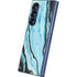 Aqua Blue Marble Ink Galaxy Z Fold6 Skin