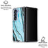 Aqua Blue Marble Ink Galaxy Z Fold7 Clear Case