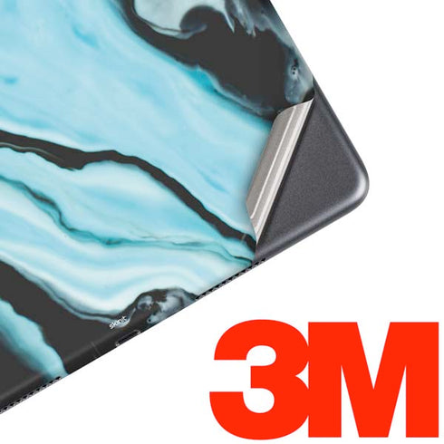 Aqua Blue Marble Ink iPad Skins