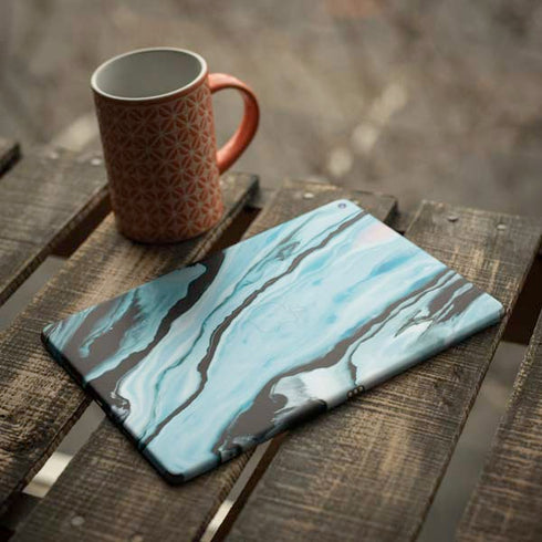 Aqua Blue Marble Ink iPad Skins
