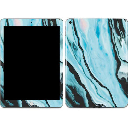 Aqua Blue Marble Ink Apple iPad Skin
