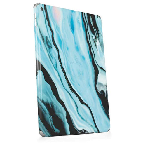 Aqua Blue Marble Ink Apple iPad Skin