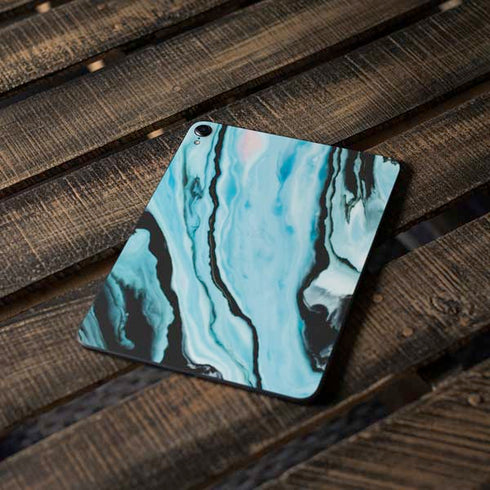 Aqua Blue Marble Ink Apple iPad Pro Skin