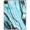 Aqua Blue Marble Ink iPad Pro 11in (2024) Clear Case