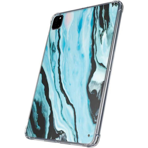 Aqua Blue Marble Ink iPad Pro 11in (2024) Clear Case
