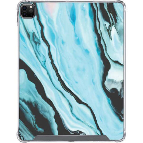 Aqua Blue Marble Ink iPad Cases
