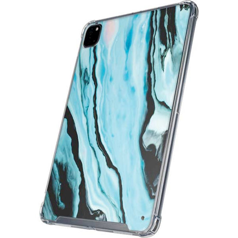 Aqua Blue Marble Ink iPad Cases