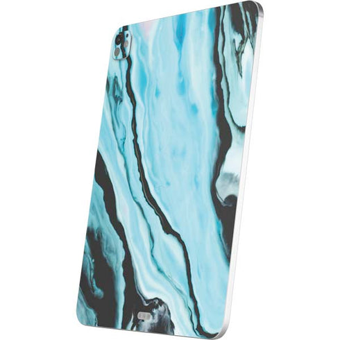 Aqua Blue Marble Ink iPad Pro 13in M4 (2024) Skin