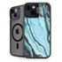 Aqua Blue Marble Ink iPhone 13 Kickstand Case