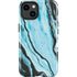 Aqua Blue Marble Ink iPhone 15 Impact Case