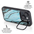 Aqua Blue Marble Ink iPhone 15 Kickstand Case