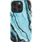 Aqua Blue Marble Ink iPhone 15 Pro Impact Case