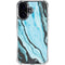 Aqua Blue Marble Ink iPhone 16 Clear Case