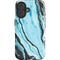 Aqua Blue Marble Ink iPhone 16 Plus Impact Case