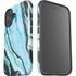 Aqua Blue Marble Ink iPhone 16 Plus Impact Case