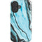 Aqua Blue Marble Ink iPhone 16 Plus Magsafe Impact Case