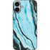 Aqua Blue Marble Ink iPhone 16 Plus Skin