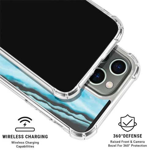 Aqua Blue Marble Ink iPhone 16 Pro Clear Case