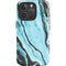 Aqua Blue Marble Ink iPhone 16 Pro Impact Case
