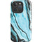 Aqua Blue Marble Ink iPhone 16 Pro Magsafe Impact Case