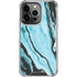Aqua Blue Marble Ink iPhone 16 Pro Max Clear Case