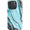 Aqua Blue Marble Ink iPhone 16 Pro Max Impact Case