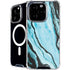 Aqua Blue Marble Ink iPhone 16 Pro Max MagSafe Case