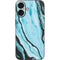 Aqua Blue Marble Ink iPhone 16 Skin