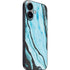 Aqua Blue Marble Ink iPhone 16 Skin