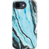Aqua Blue Marble Ink iPhone 16e Impact Case