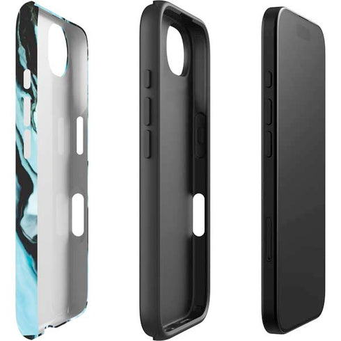 Aqua Blue Marble Ink iPhone 16e Impact Case