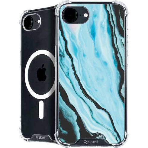 Aqua Blue Marble Ink iPhone 16e MagSafe Case