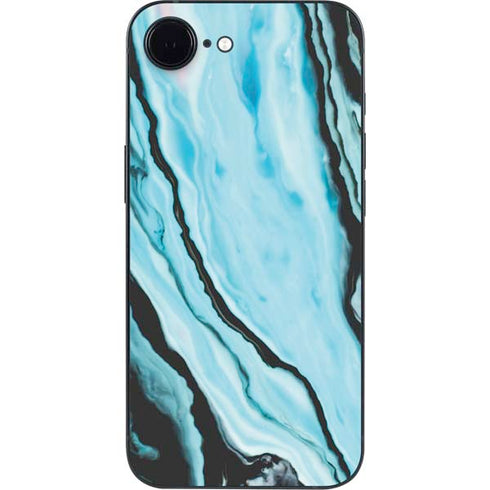 Aqua Blue Marble Ink iPhone 16e Skin