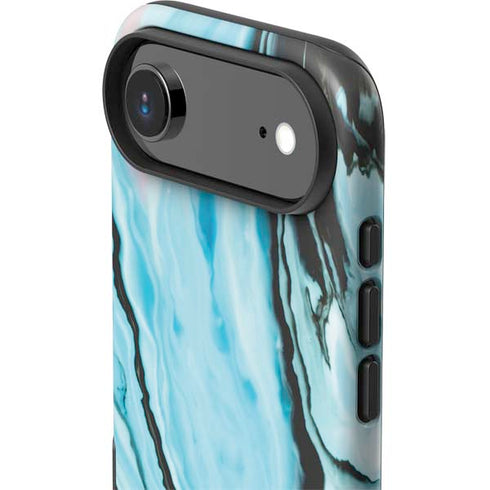 Aqua Blue Marble Ink iPhone 17 Air Impact Case