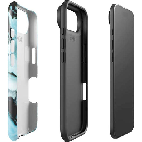 Aqua Blue Marble Ink iPhone 17 Air Impact Case