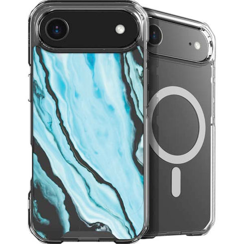 Aqua Blue Marble Ink iPhone 17 Air MagSafe Case