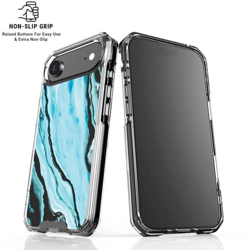 Aqua Blue Marble Ink iPhone 17 Air MagSafe Case