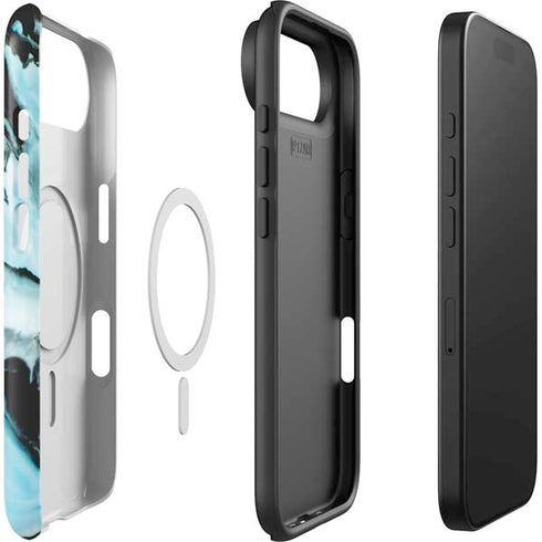 Aqua Blue Marble Ink iPhone 17 Air Magsafe Impact Case